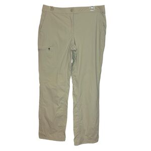 LL Bean Lightweight Hiking Pants Adjustable Waist Beige Nylon 12